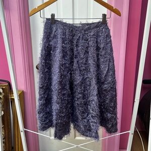 Chaiken & Capone Vintage Y2K Lavender Fuzzy Silk Midi Skirt